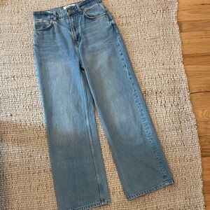 Reformation Wilder High Rise Wide Leg Cropped Jeans